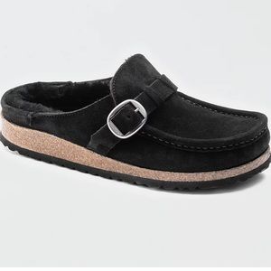 Birckenstock Shearling Buckley Suede Leather